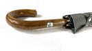 Black & White Umbrella with Hand-Curved Malacca Wood Handle