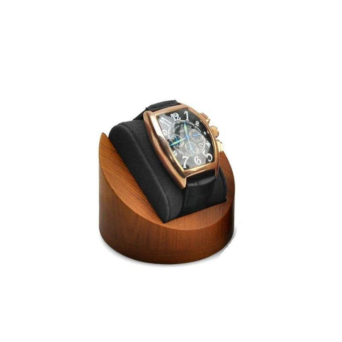 Black Wooden and Microfiber Watch Stand - Hera