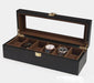 Sleek Black Wooden Watch Holder Box