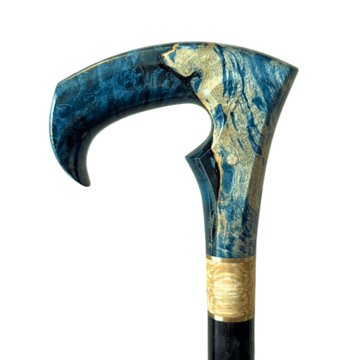 Blue Burl Modern Walking Stick Fashionable Style, Artistic Walking Stick