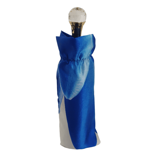 Luxury ladies folding umbrella with blue dahlia canopy