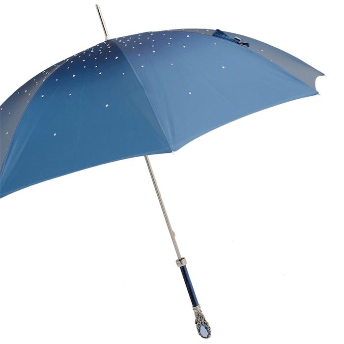 Blue Double Cloth Crystal Blue Gem Handle Umbrella