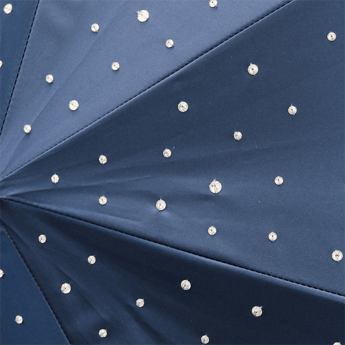 Blue Double Cloth Crystal Blue Gem Handle Umbrella