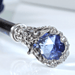 Blue Double Cloth Crystal Blue Gem Handle Umbrella