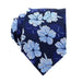 Blue Floral Silk Tie for Men - Elegant Accessory for Formal Casual Attire