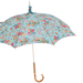 Blue Flowered Whangee Handle Beautiful Parasol Ladies