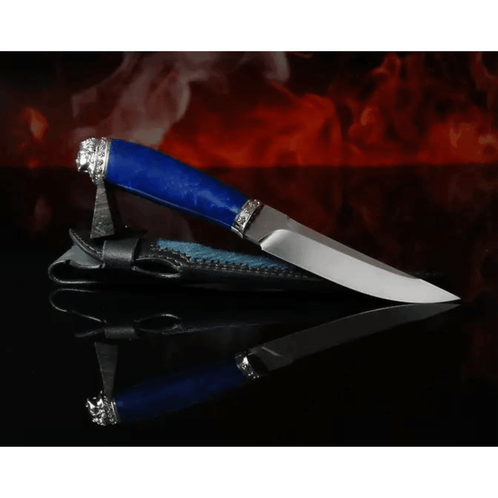 Blue Handmade Hunting Knife "Mystery"