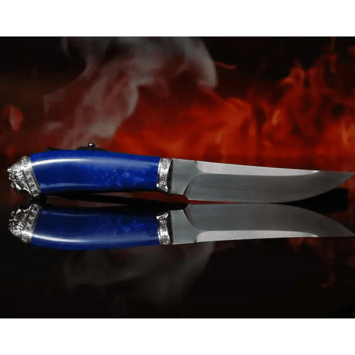 Blue Handmade Hunting Knife "Mystery"