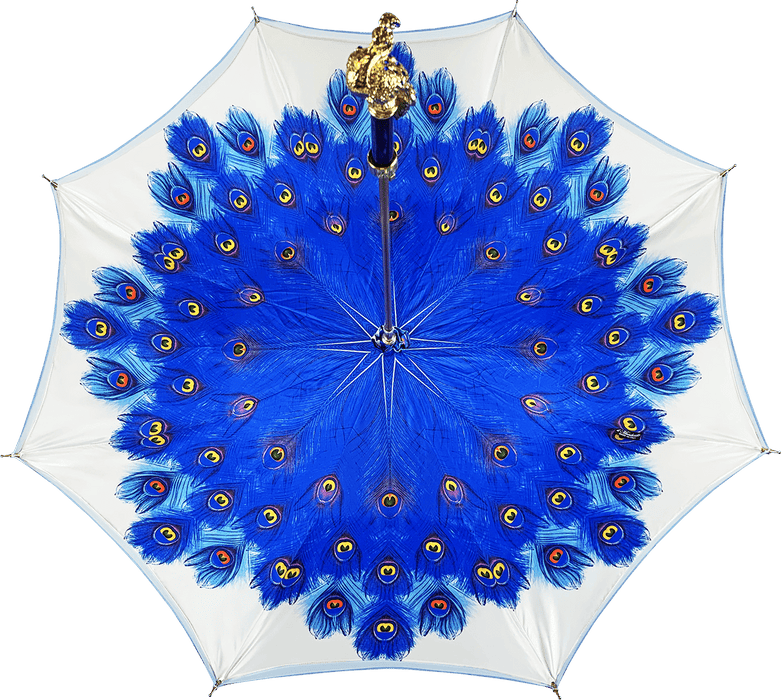 Blue Peacock Design Umbrella for Women