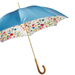 Blue Umbrella "Bouquet of Flowers" with Wooden Handle - Artynov | Unique Handmade Accessories