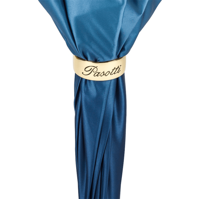 Blue Umbrella "Bouquet of Flowers" with Wooden Handle - Artynov | Unique Handmade Accessories