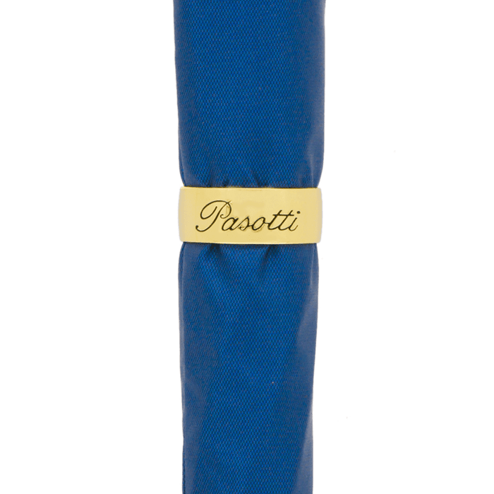 Blue Umbrella with Gold Lion Handle, with Case and Ring