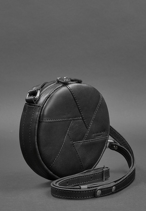 Leather round crossbody bag