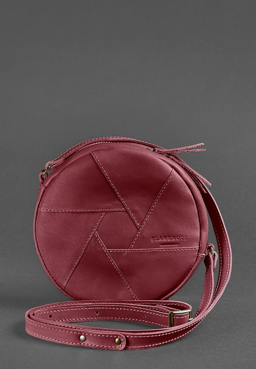 Minimalist leather round bag