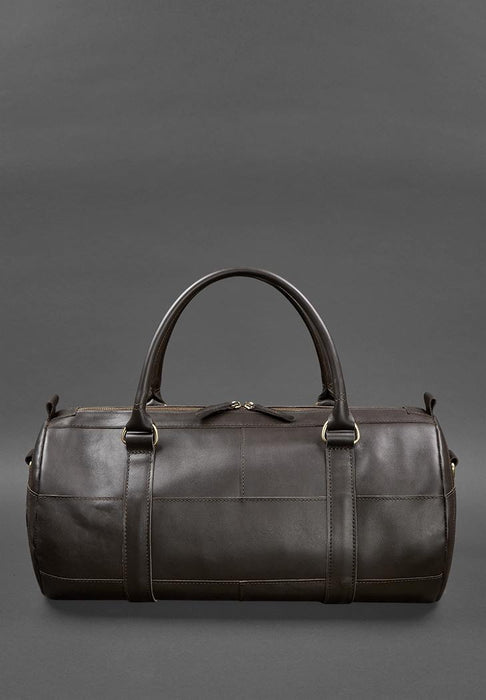 Leather travel bag with leather accents