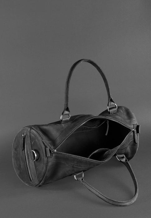 Leather travel bag with built-in light