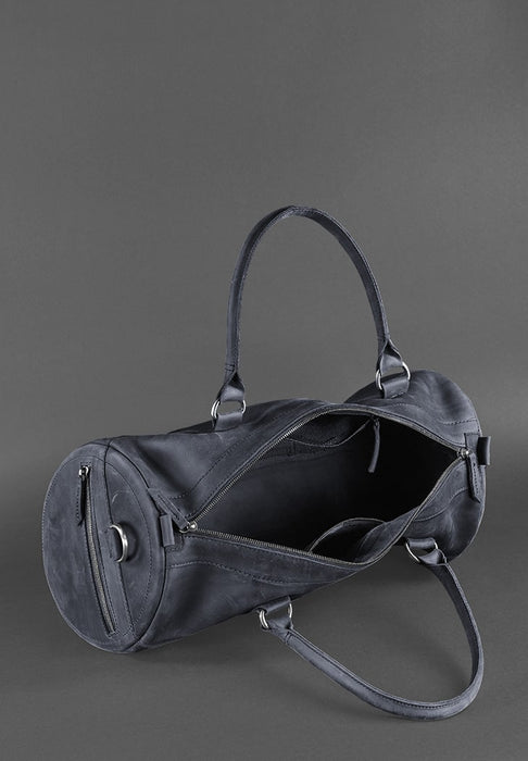 Leather travel bag with padded handle