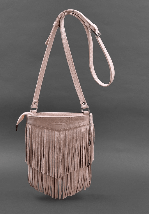 Unique Mini Crossbody Women's Leather Bag with Fringe