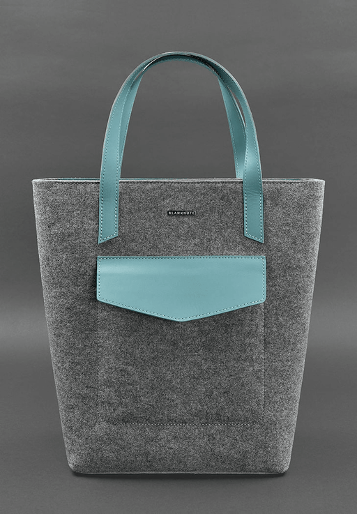 Handmade Felt Shopper Bag for Women with Leather Panels