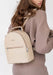 Light Beige Leather Elegant Women's Mini Backpack