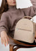 Light Beige Leather Elegant Women's Mini Backpack