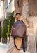 Light Beige Leather Elegant Women's Mini Backpack