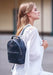 Light Beige Leather Elegant Women's Mini Backpack