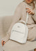 Light Beige Leather Elegant Women's Mini Backpack