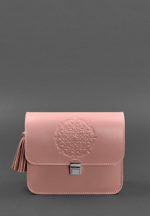 Stylish leather crossbody with embossing