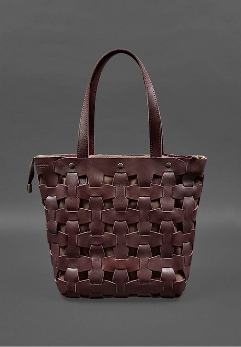 Women's luxury woven leather tote