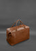 Leather travel bag with shoulder strap