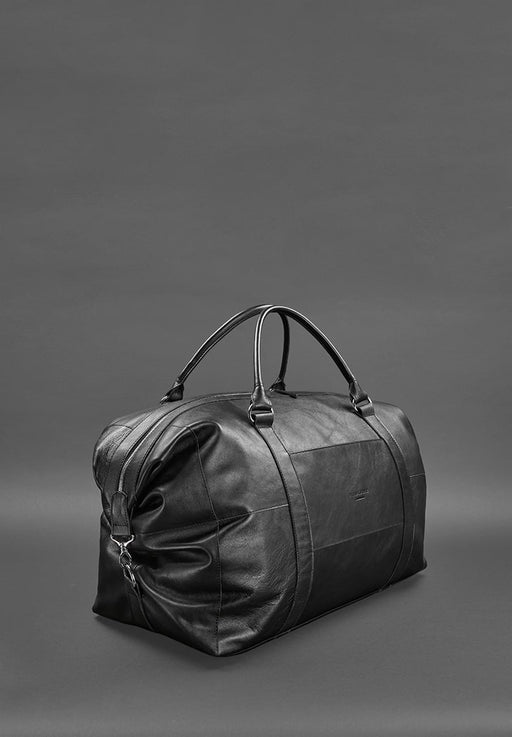 Leather travel bag with garment compartment