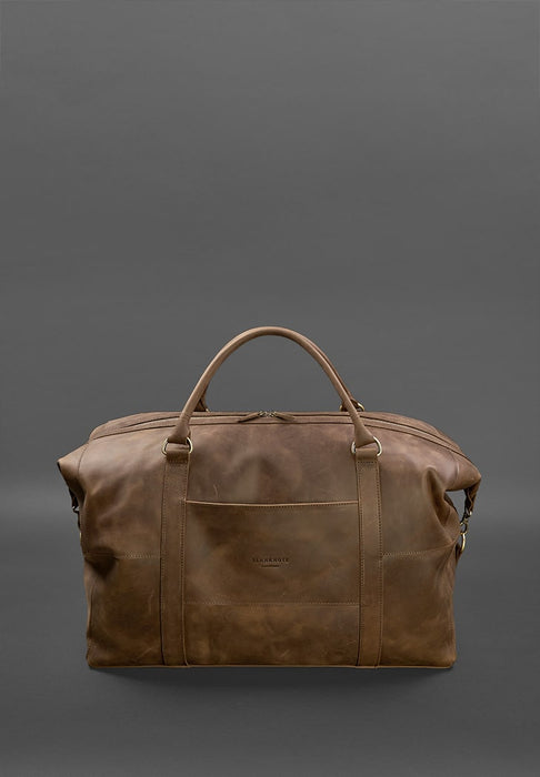 Leather travel bag for carry on