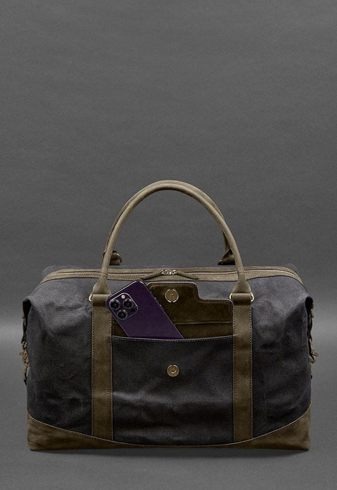 Custom leather travel bag