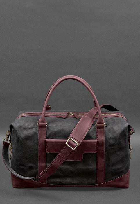 Leather travel bag for gym