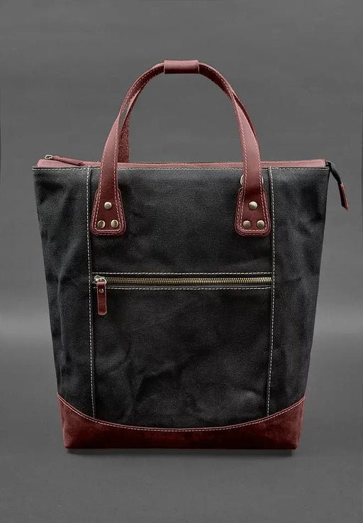 Canvas and Genuine Leather Backpack-Bag – Stylish and Durable Design