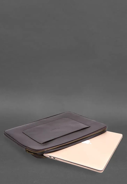 Genuine Leather Laptop Case – Zippered with Secure Flap and Front Pocket