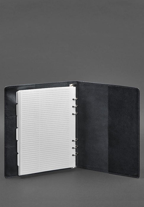 Leather notebook with pockets
