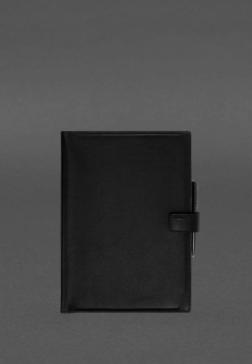 Leather notebook with lined pages
