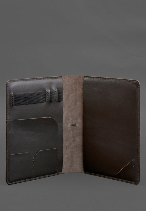 Leather notebook with snap button
