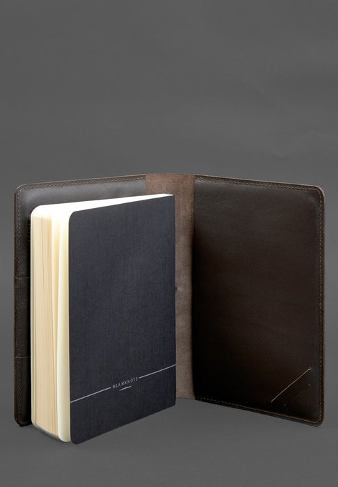 Leather notebook with card holder
