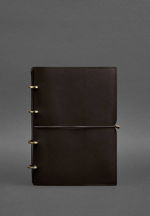 Leather notebook with journal prompts
