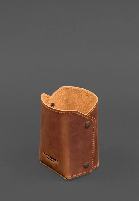 Light Brown Leather Desk Set – Elegant Organizer for Office or Home