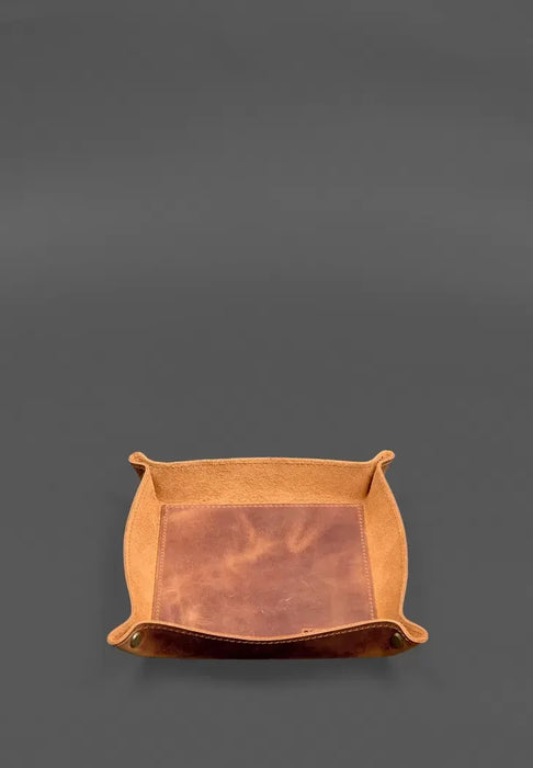 Light Brown Leather Desk Set – Elegant Organizer for Office or Home