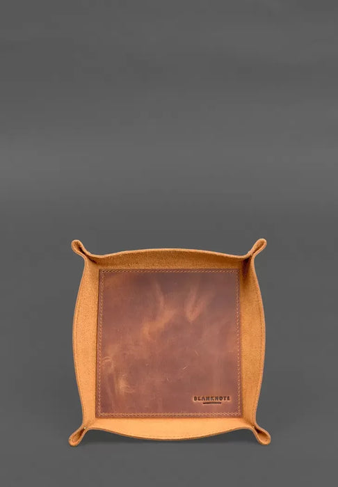 Light Brown Leather Desk Set – Elegant Organizer for Office or Home