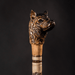 Brown Dog Head Walking Stick, Hand Carved Handmade