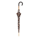 Brown Floral Tartan Umbrella with Wood Handle