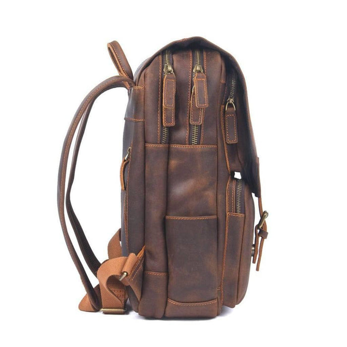 Brown High-Quality Vintage Design Leather Backpack