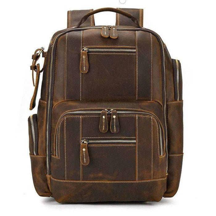 Brown High-Quality Vintage Design Leather Backpack