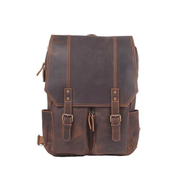 Brown High-Quality Vintage Design Leather Backpack